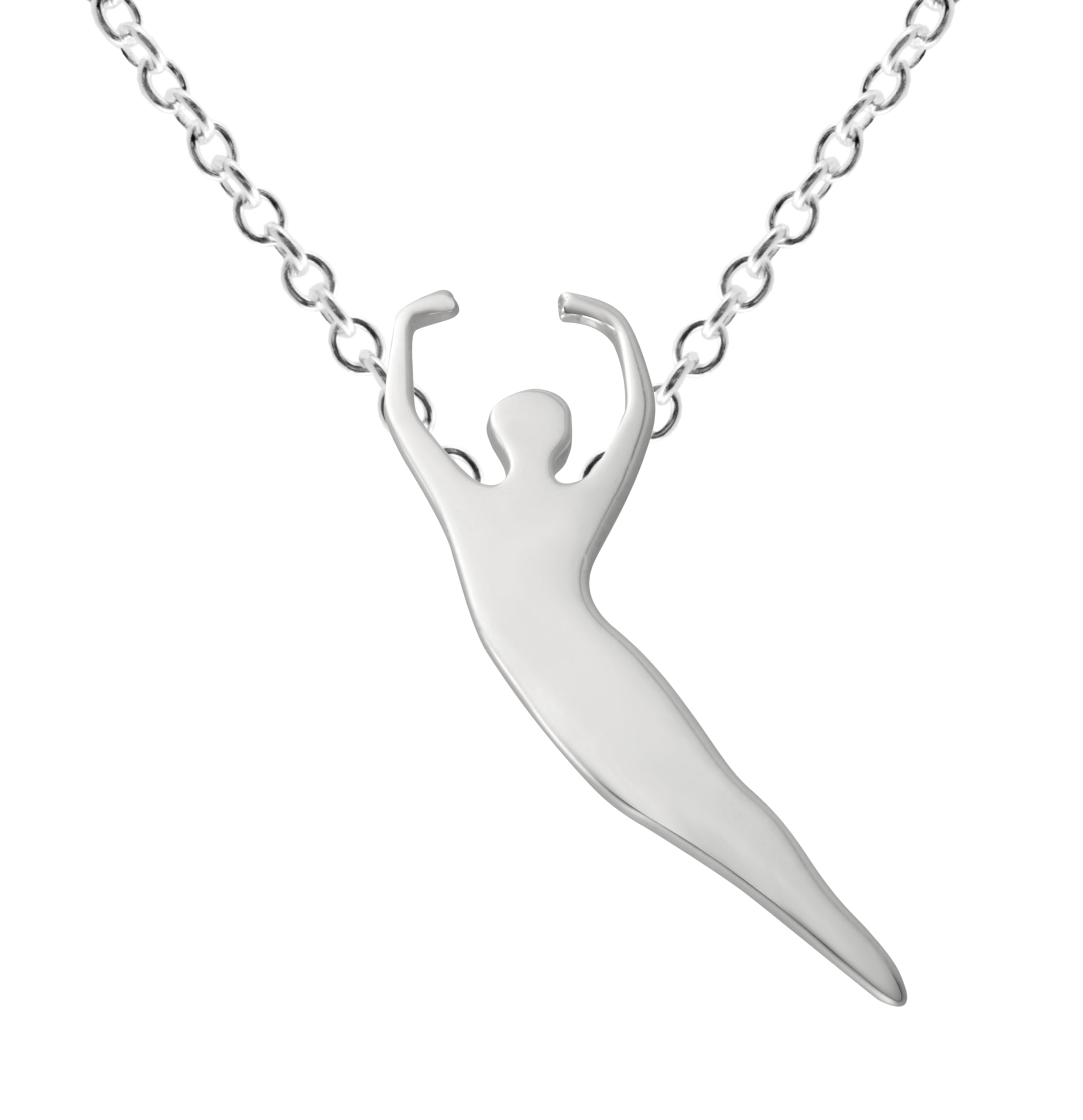 Sterling Silver Male Ballet Dance 5th Pas de Poisson Pendant and Chain - TimeLine Gifts