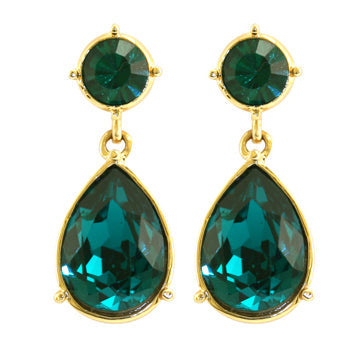 Angelina Jolie Emerald Crystal Drop Earring