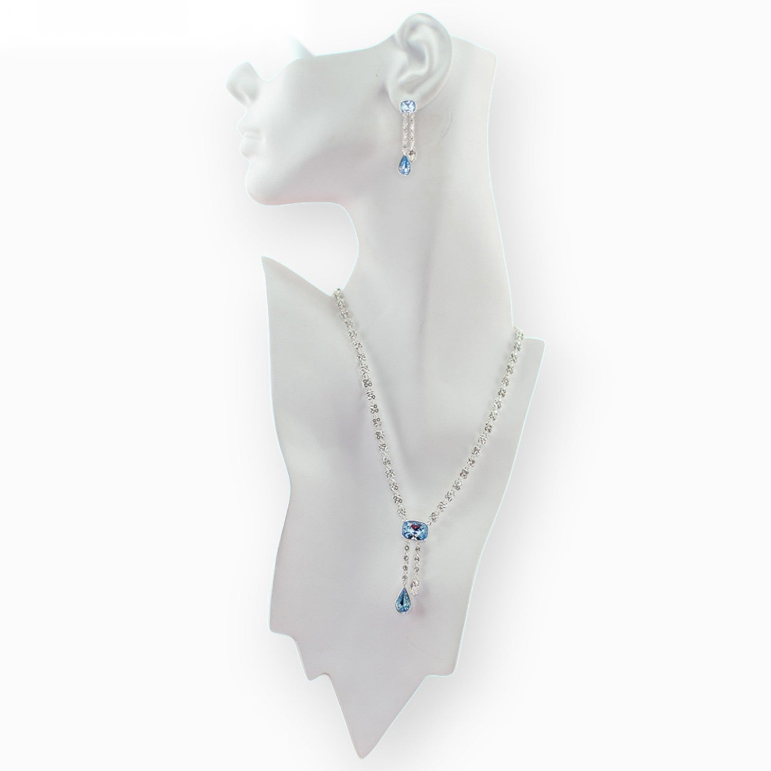 Aquamarine Durbar - Earrings on a white background (photo 2)