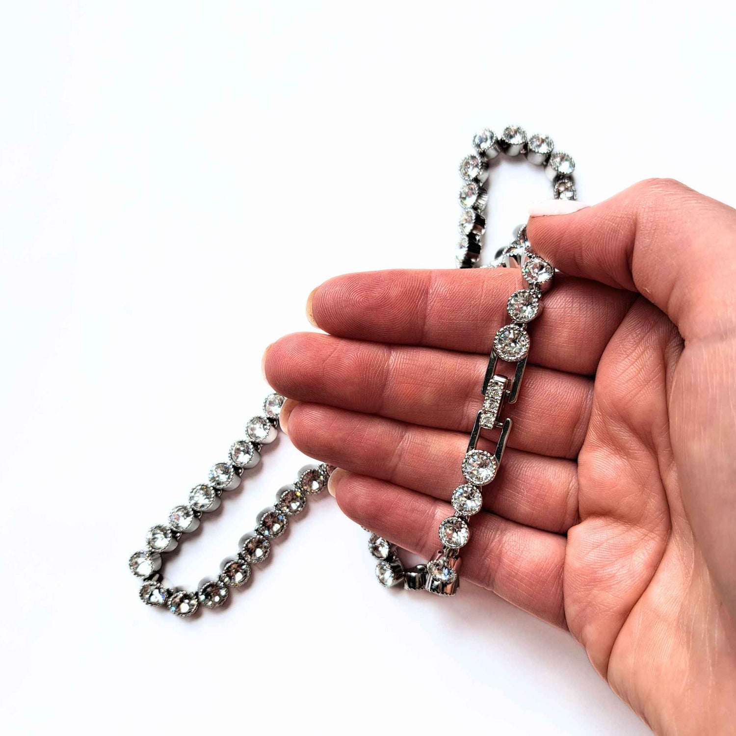 Crystal Tennis - Necklace on a white background (photo 5)