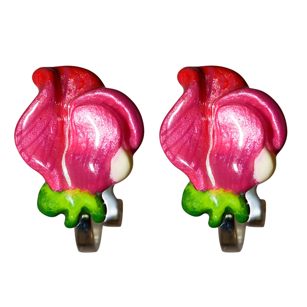 April Sweet Peas Small Clip-on Earrings