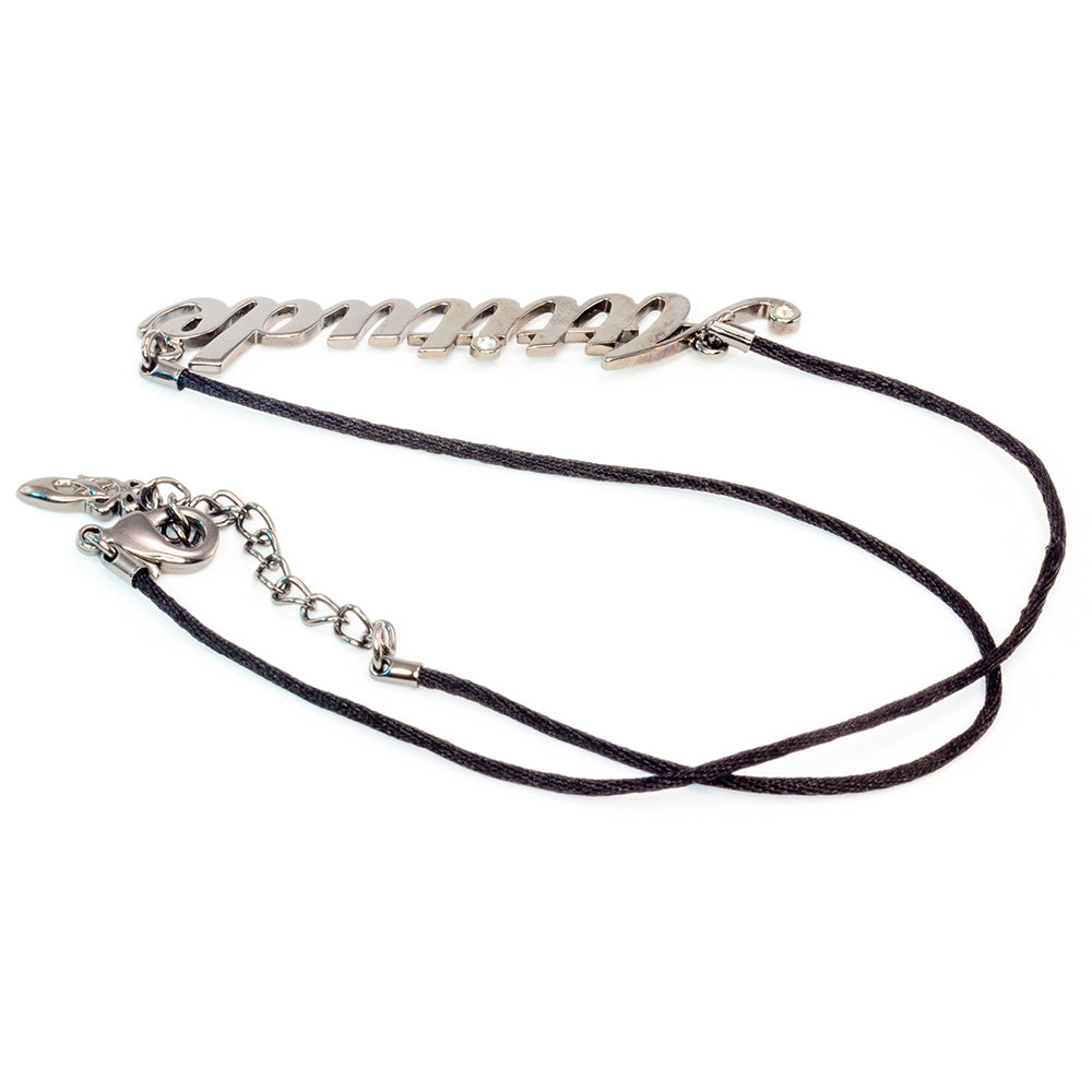 Necklace with 'Attitude' pendant on a white background