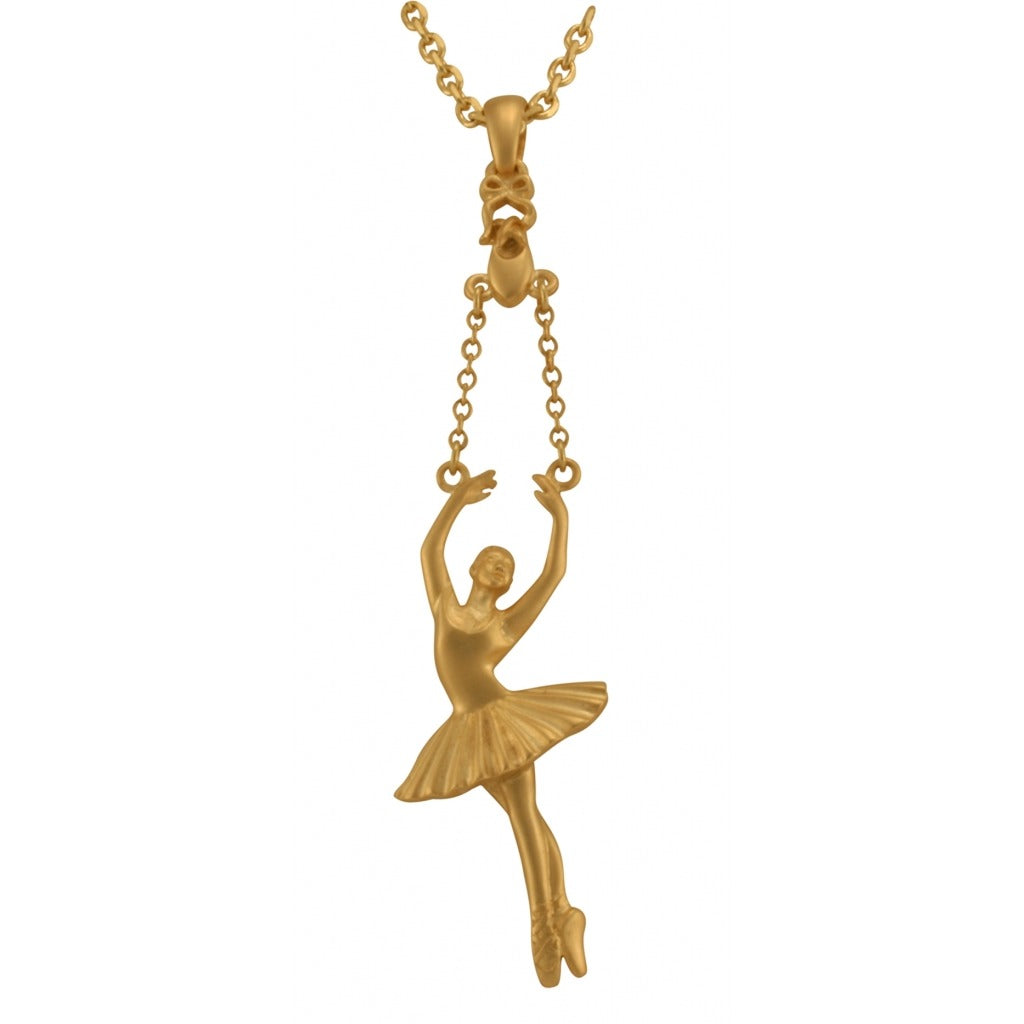 Ballerina Releve Arms 5th Pendant - Gold Plated
