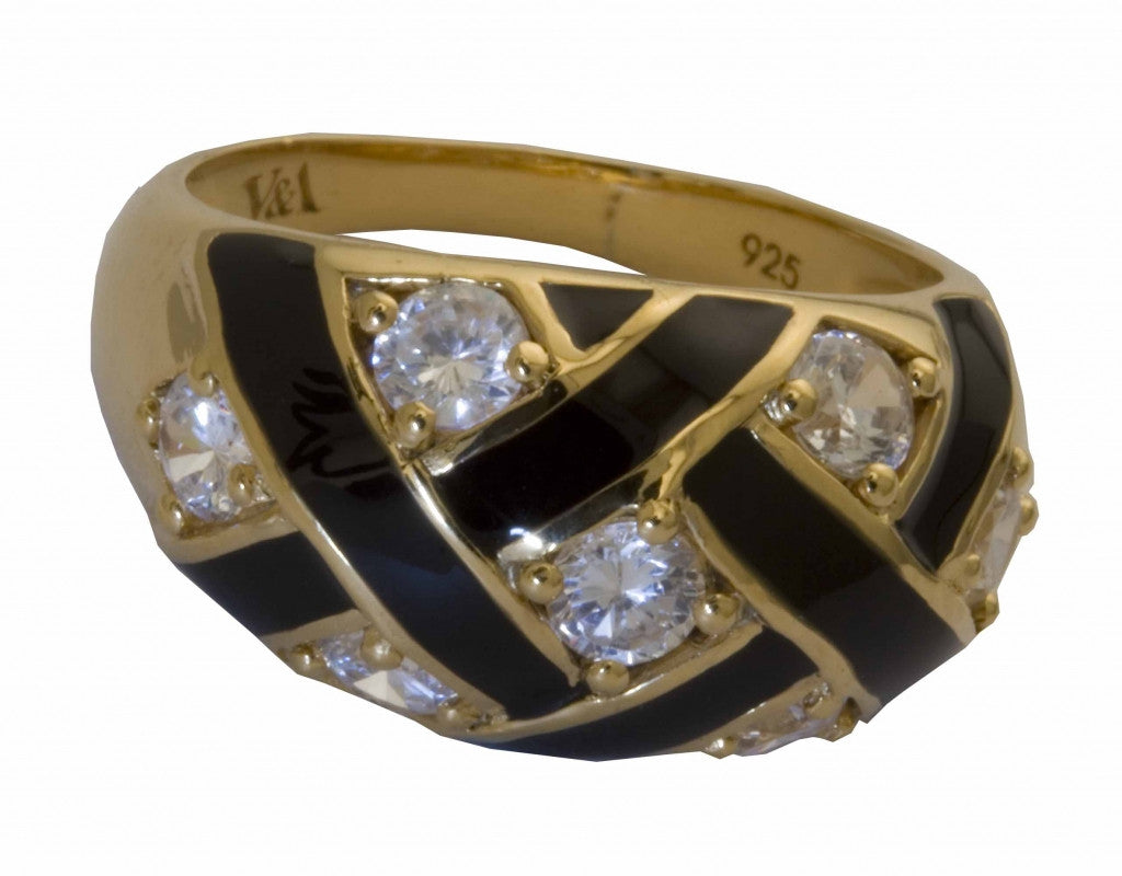 Black Enamel Weave Ring