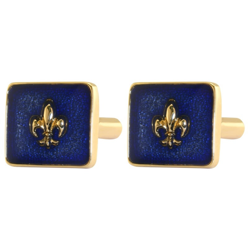 Blue Enamelled Fleur Cufflinks