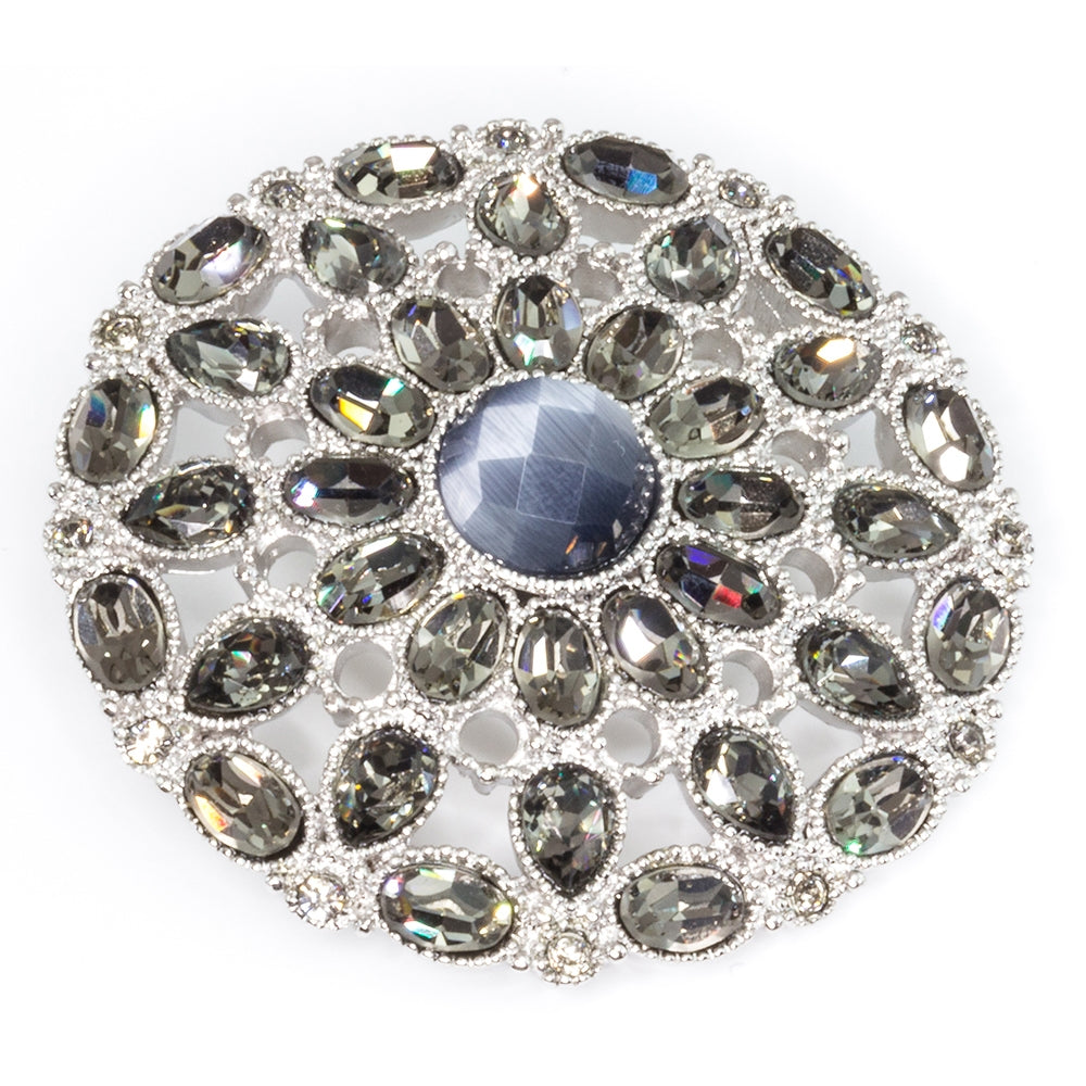 Crystal Button Brooch