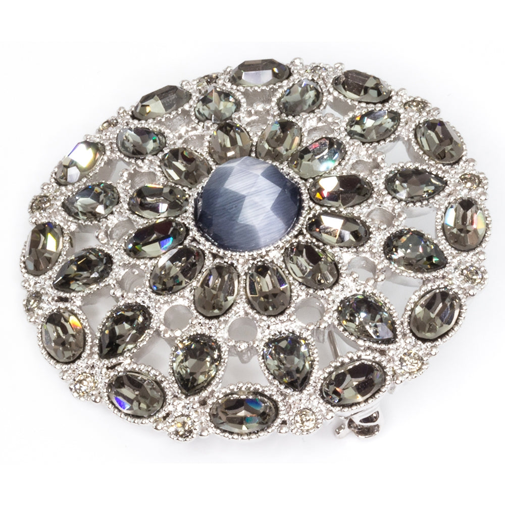 Crystal Button Brooch