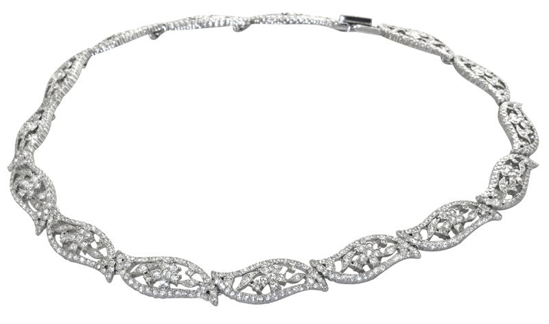 Crystal Floral Wave Necklace