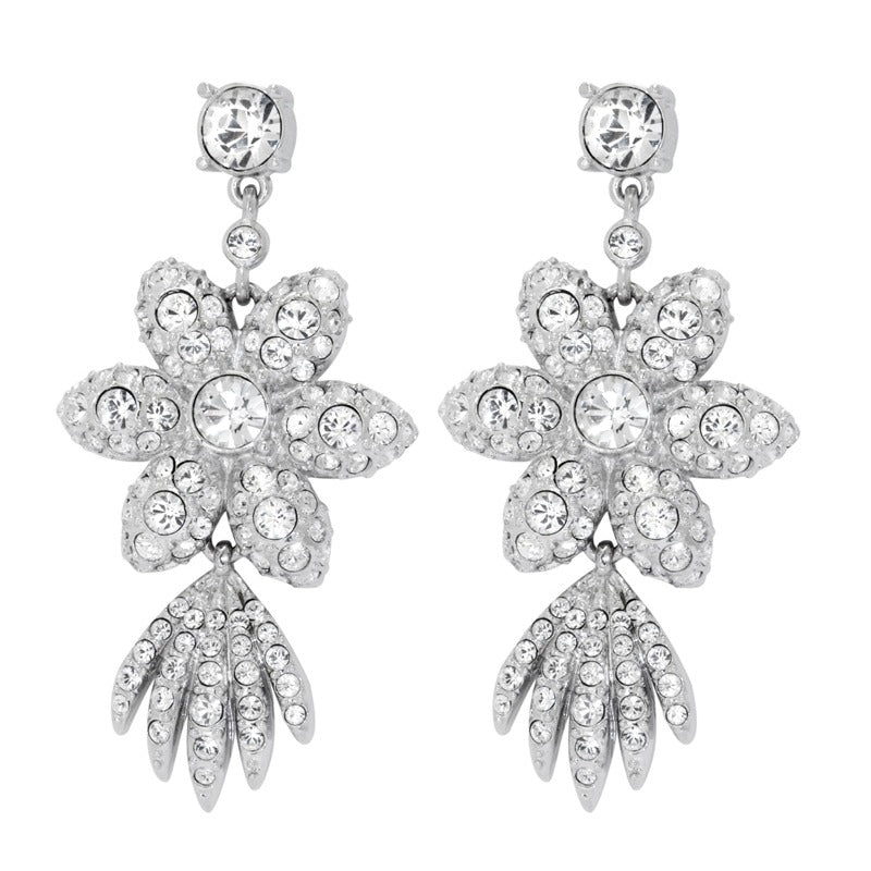 Crystal Flower Star Earrings