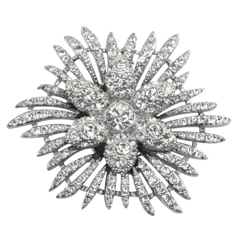 Crystal Flower Star Brooch