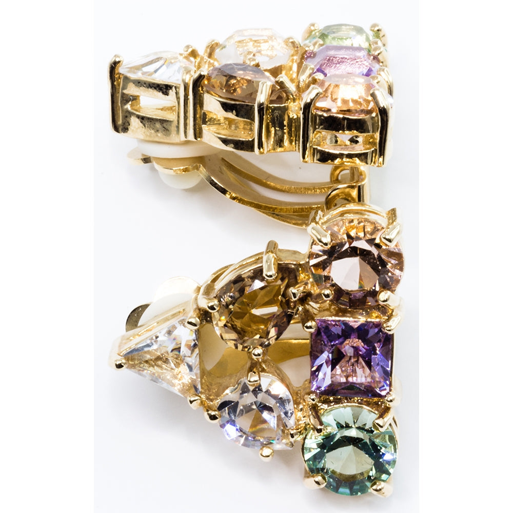Gems Crystal Triangle Earrings