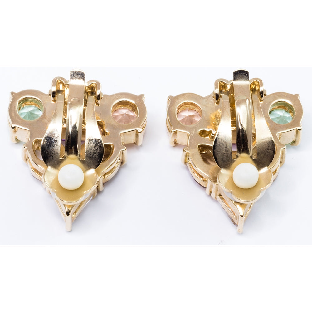 Gems Crystal Triangle Earrings
