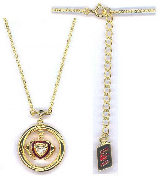 Gold-Plated Silver Lover's Gimmel Ring Pendant