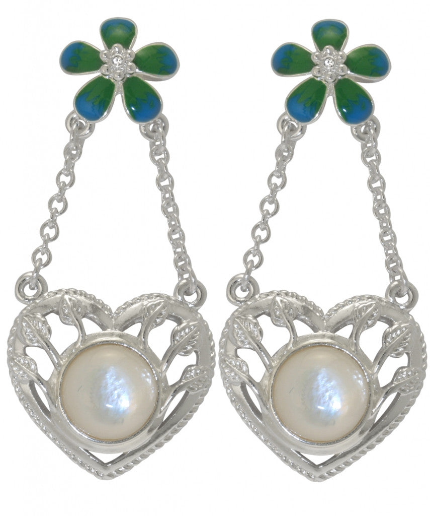 Heart and Flower Earrings