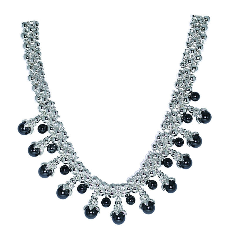 Multiple Grey Faux Pearl Collar
