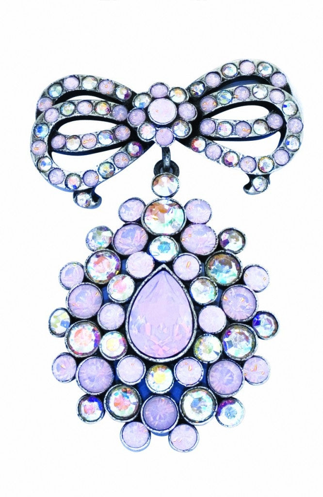 Pink Garland Silver-Toned Brooch