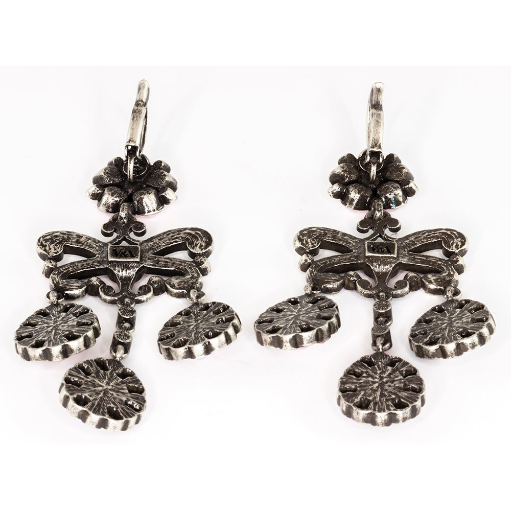 Pink Garland Triple Droplet Earrings