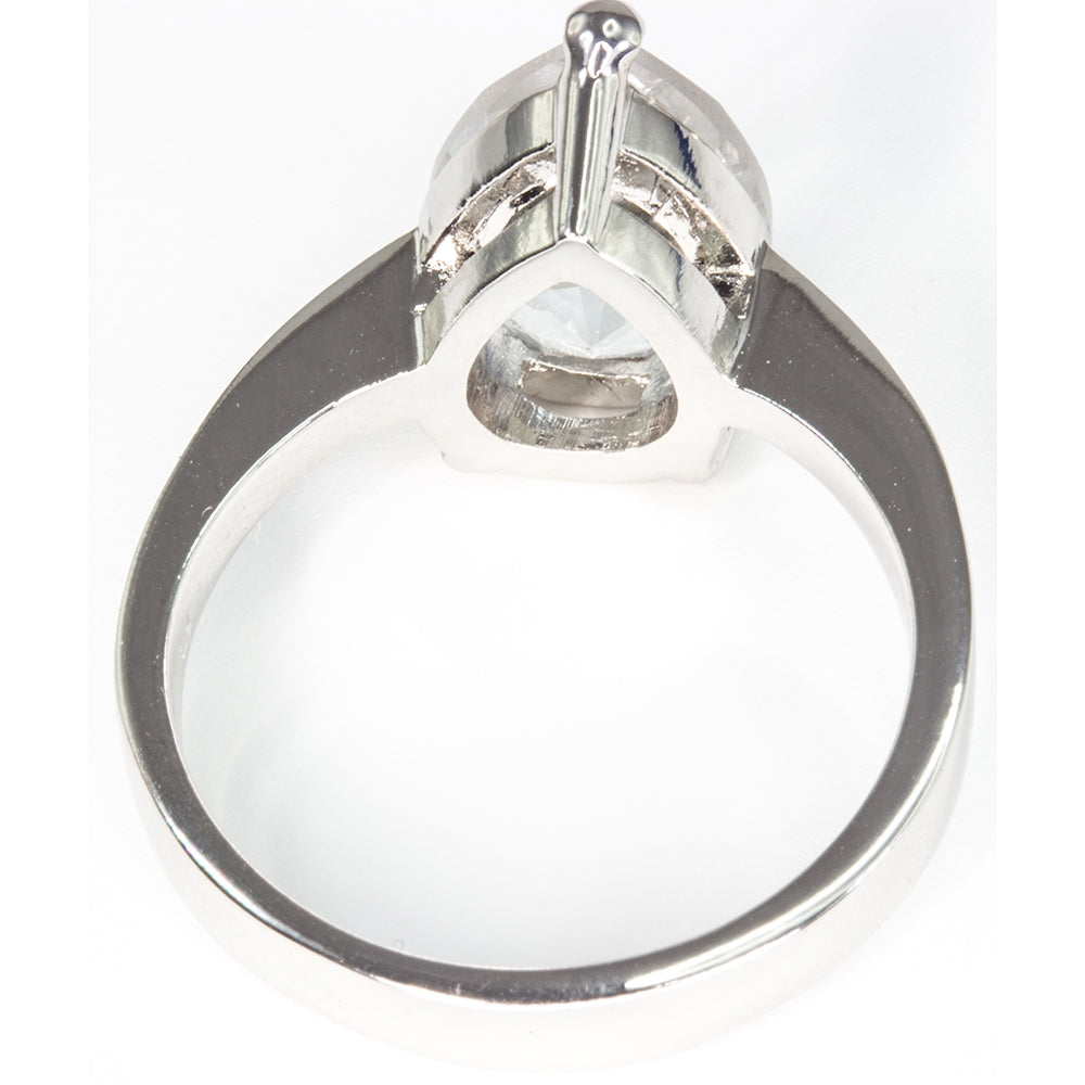 Queen Victoria's Clear Crystal Collet Drop Ring