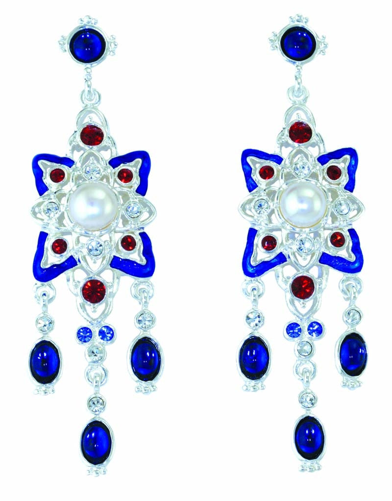 Renaissance Revival Blue Earrings