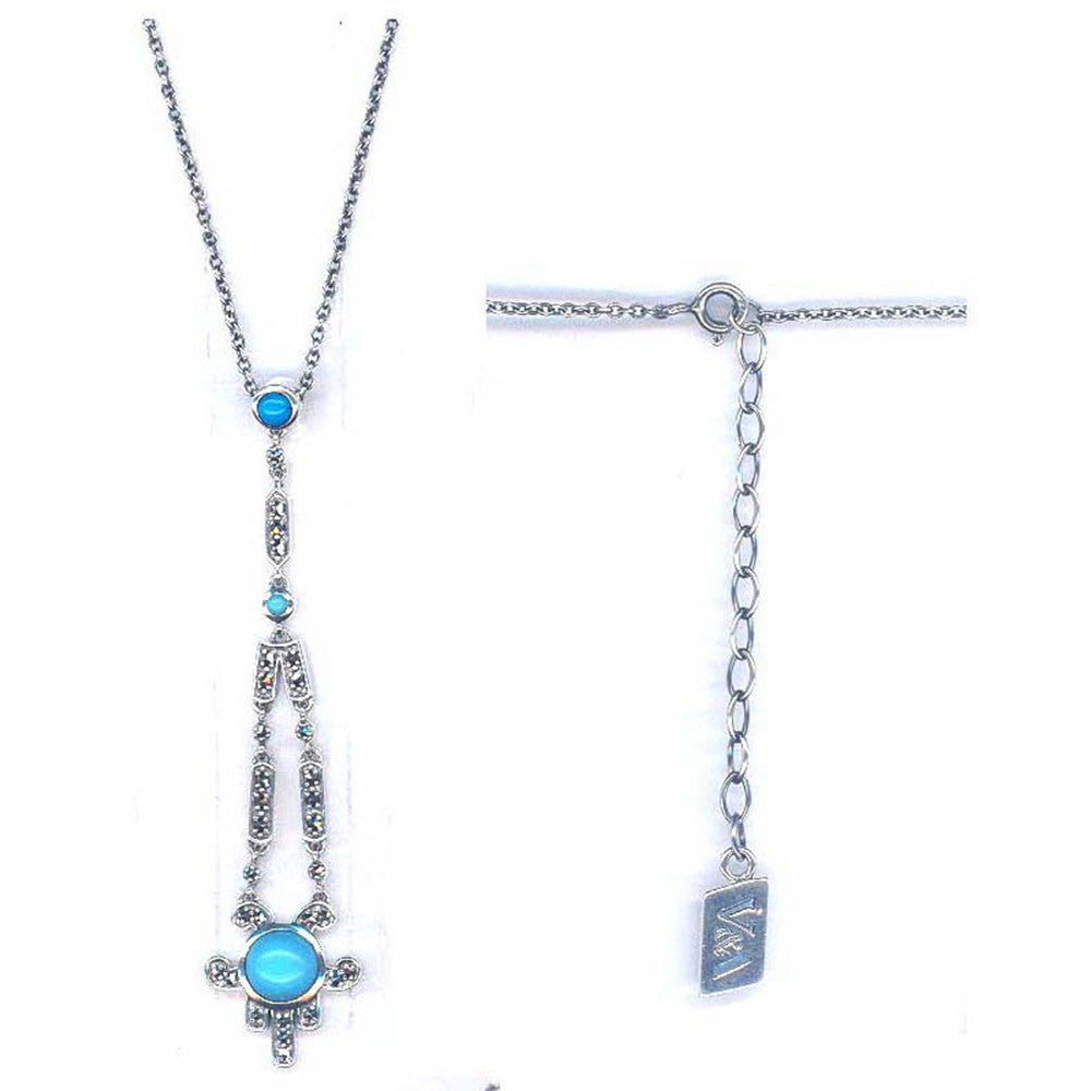 Silver Art Deco Turquoise Pendant - TimeLine Gifts