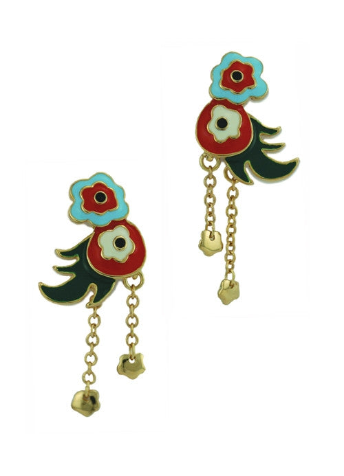 Silver Floral Dancing Earrings Gold-Plated