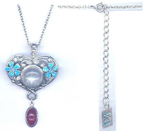 Silver Heart & Flower Pendant