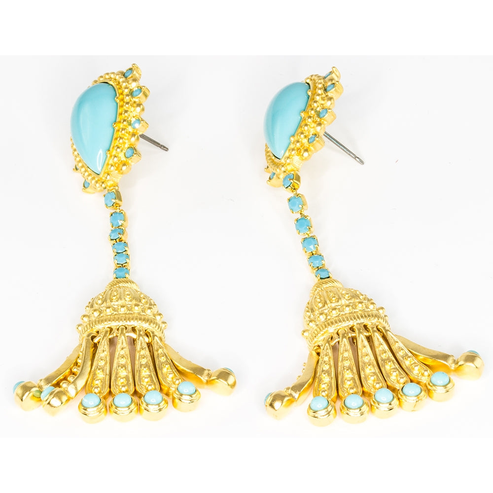 Turquoise Tassel Earrings