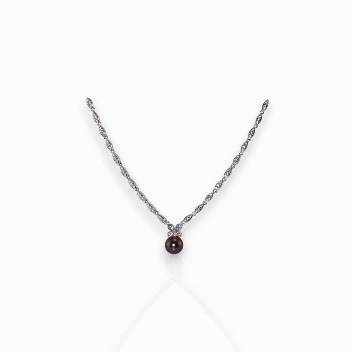 Black Pearl Baroque - Necklace on a white background.