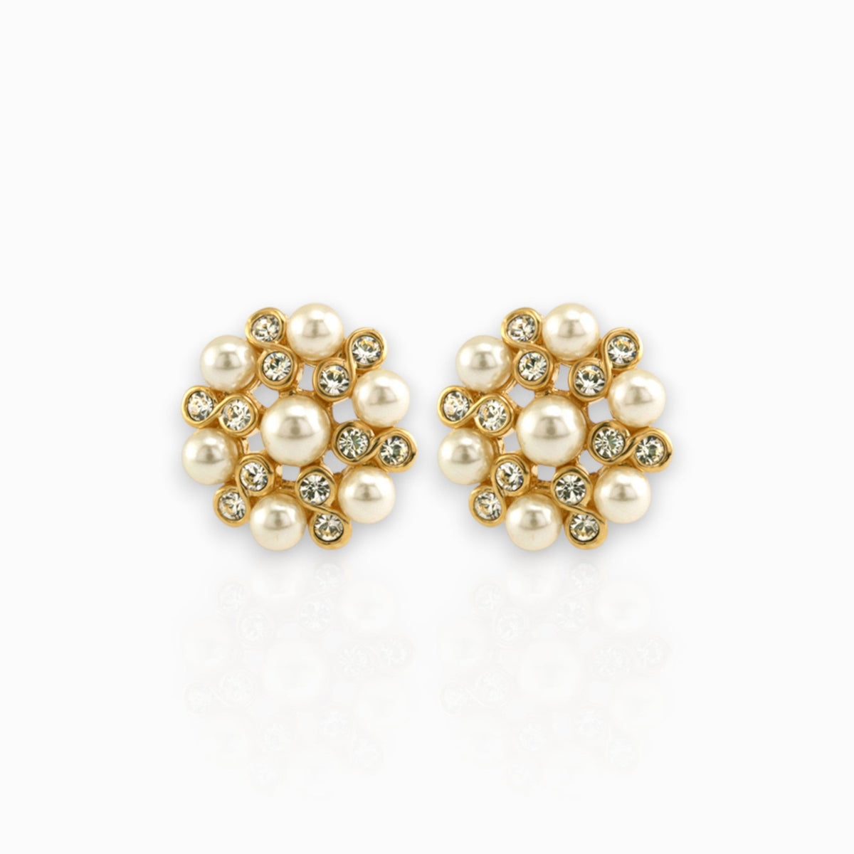 Doris Day Faux Pearl - Earrings on a white background.
