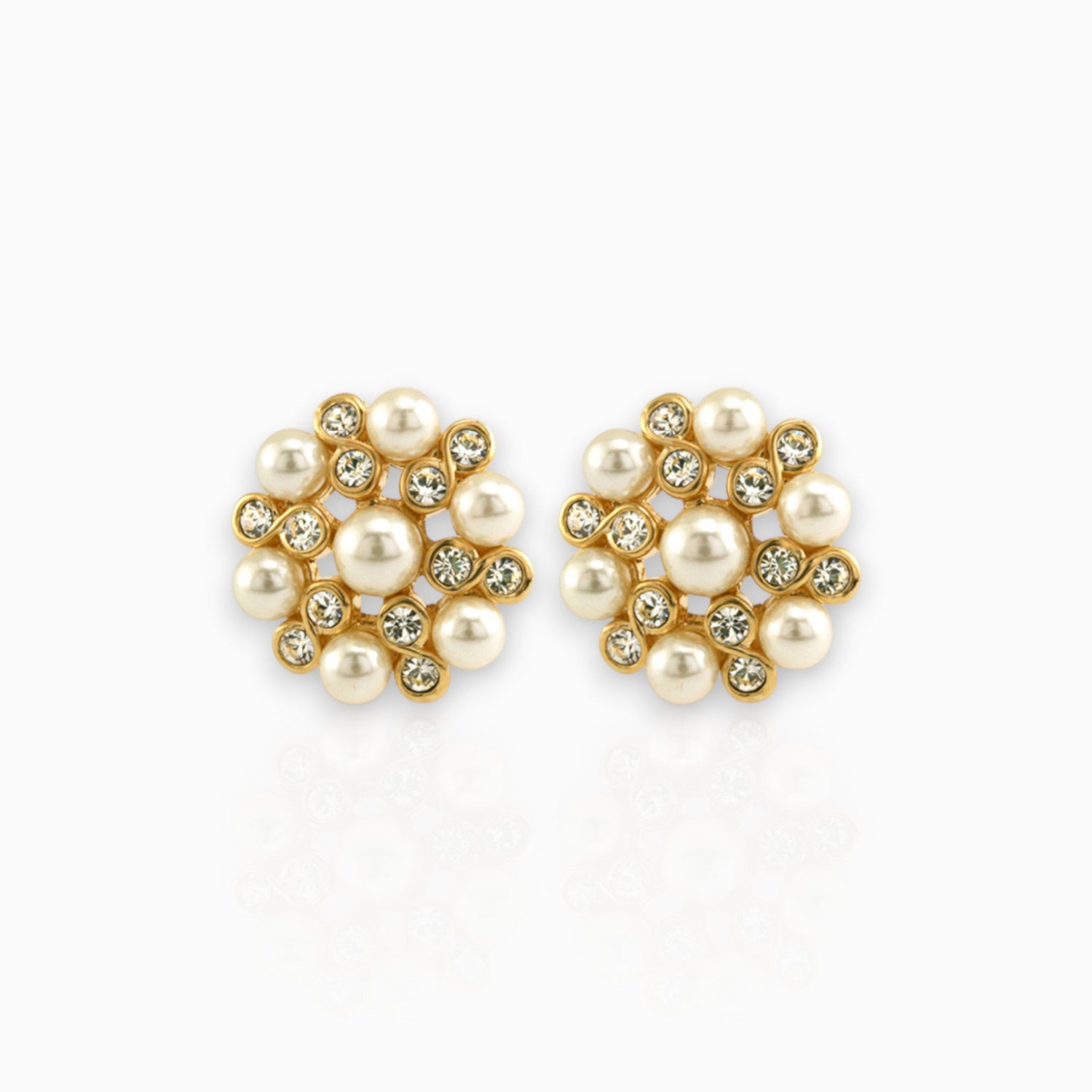 Doris Day Faux Pearl - Earrings on a white background.