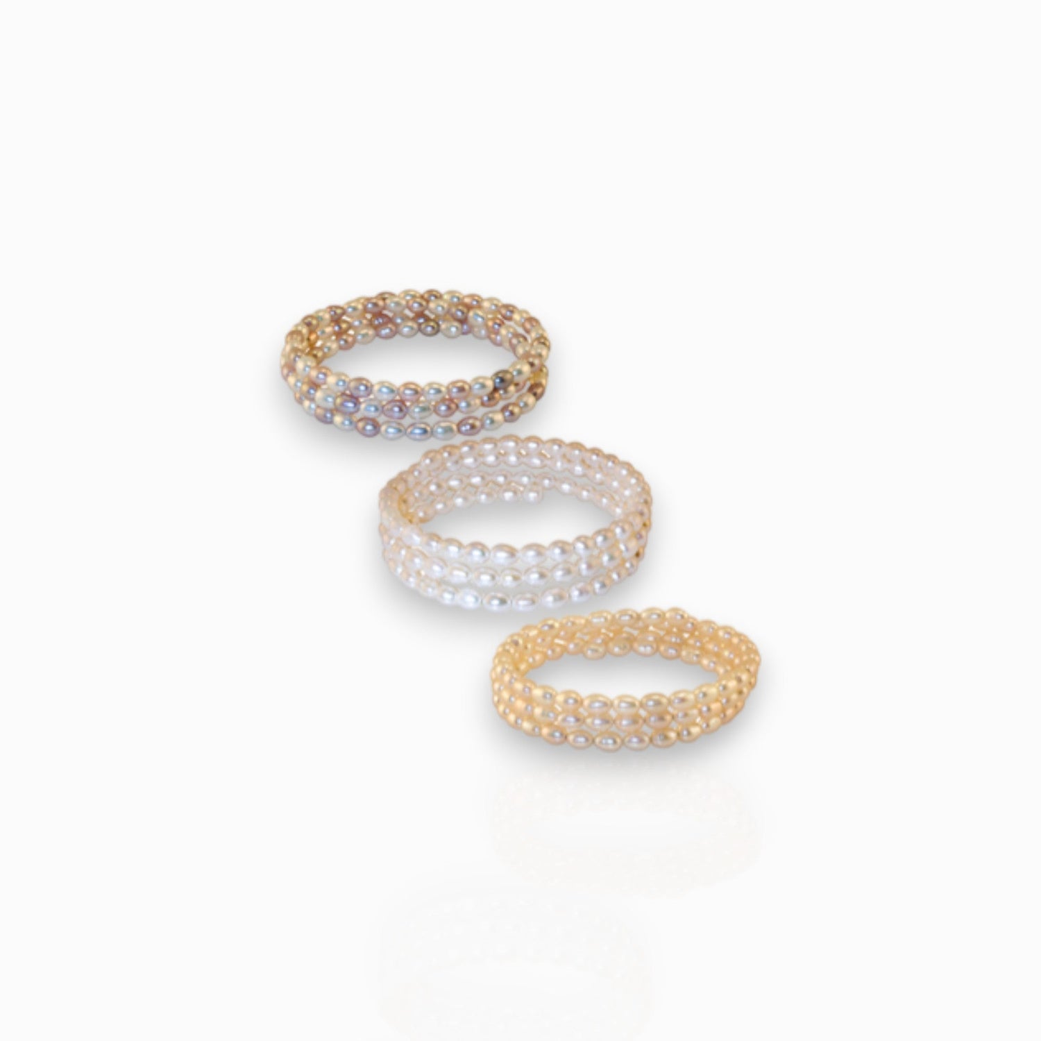 Rice Pearl Coil - Bracelet on a white background.