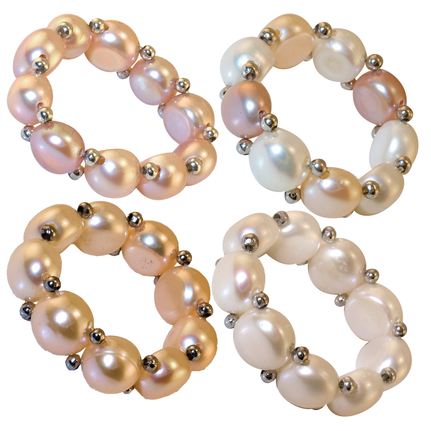 9 Flat Pearl & Silver ring