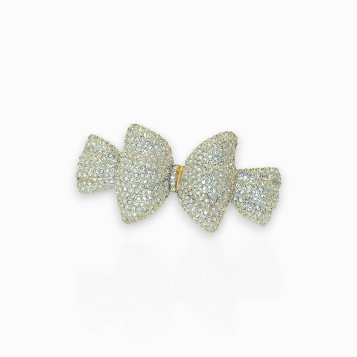 Bow Clear Crystal - Hair Clip on a white background.