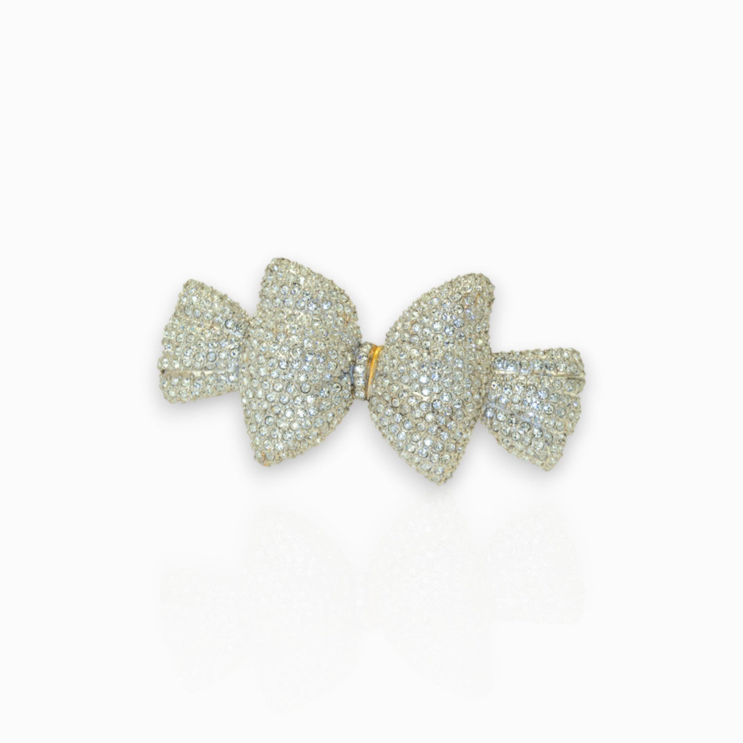 Bow Clear Crystal - Hair Clip on a white background.