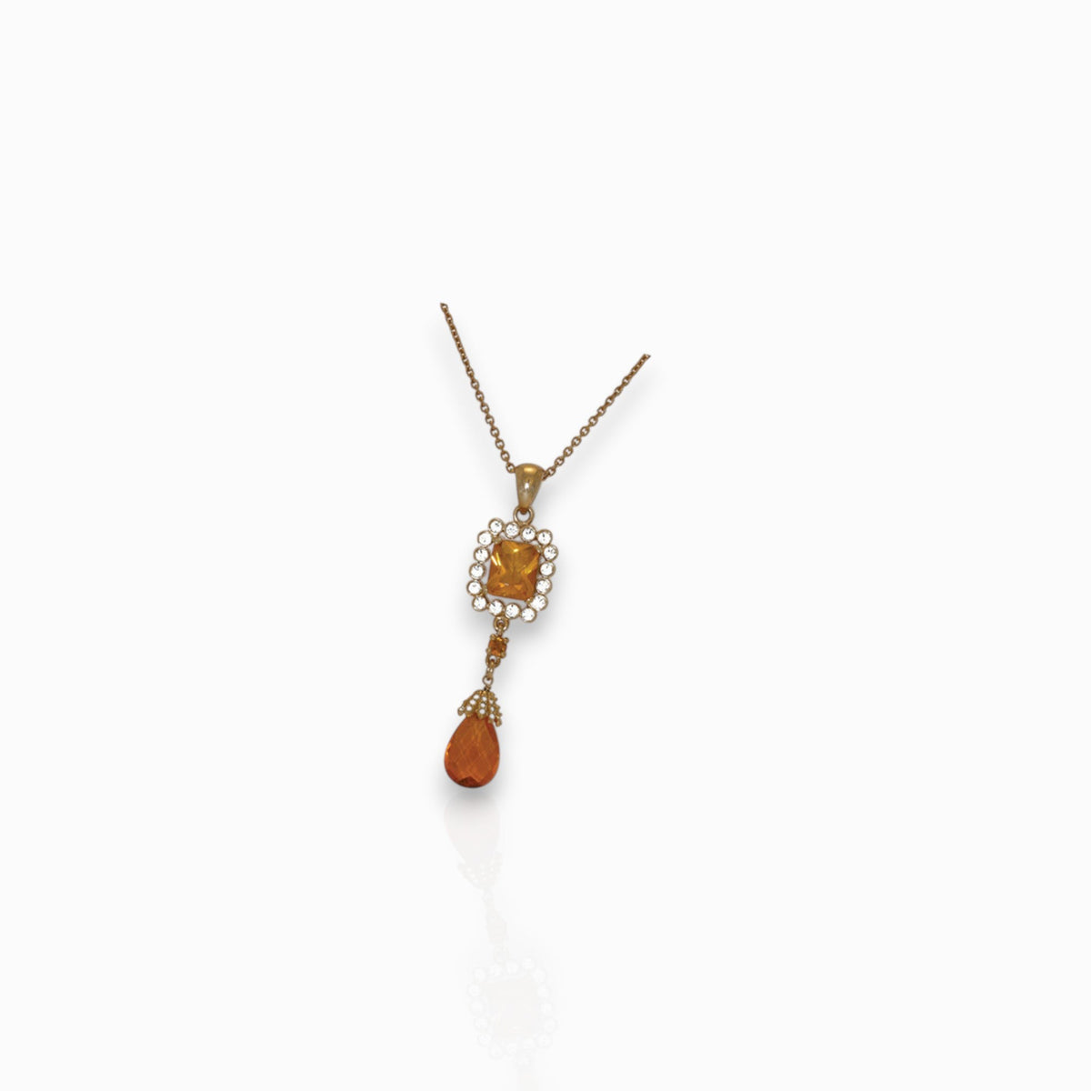 Grand Jewelled Jaune - Pendant on a white background.