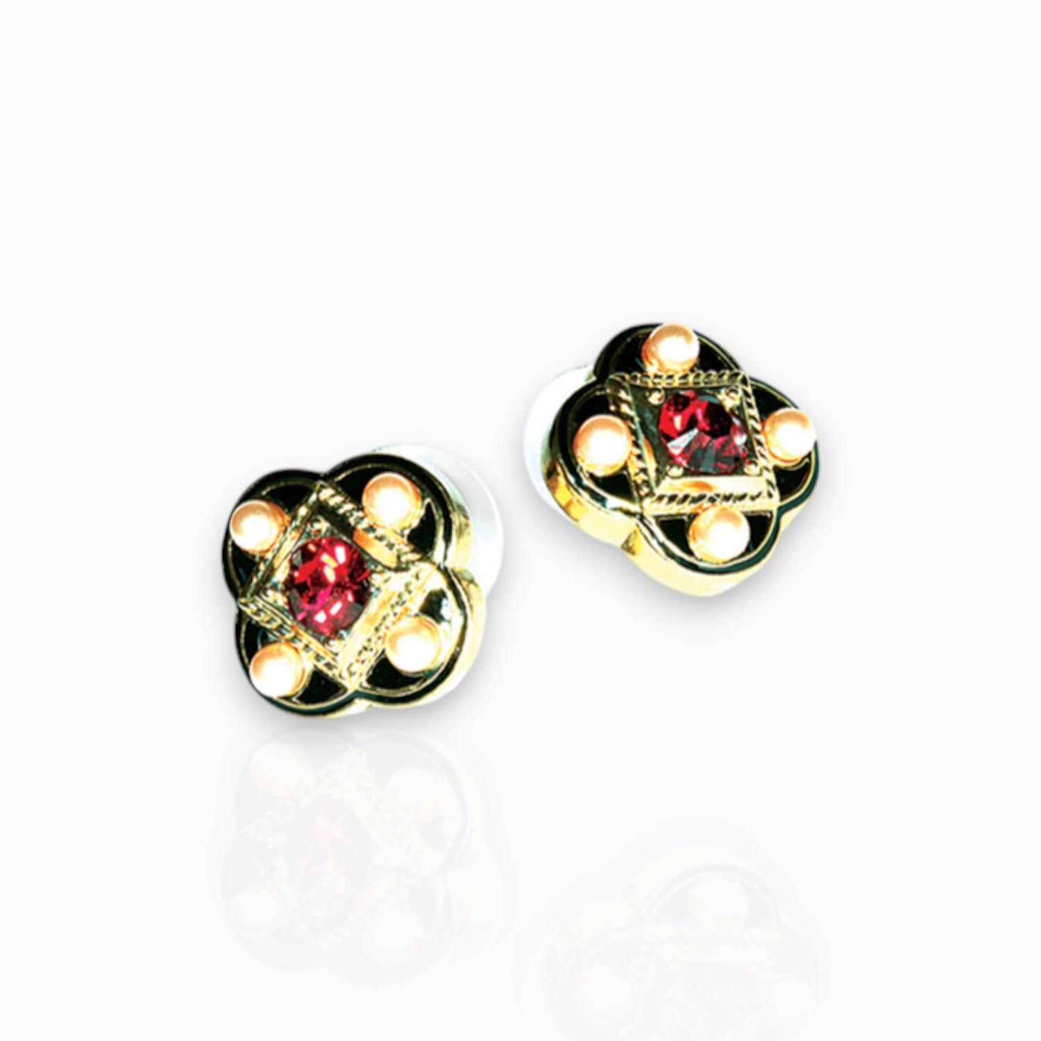 Pugin Medieval Style - Earrings on a white background.