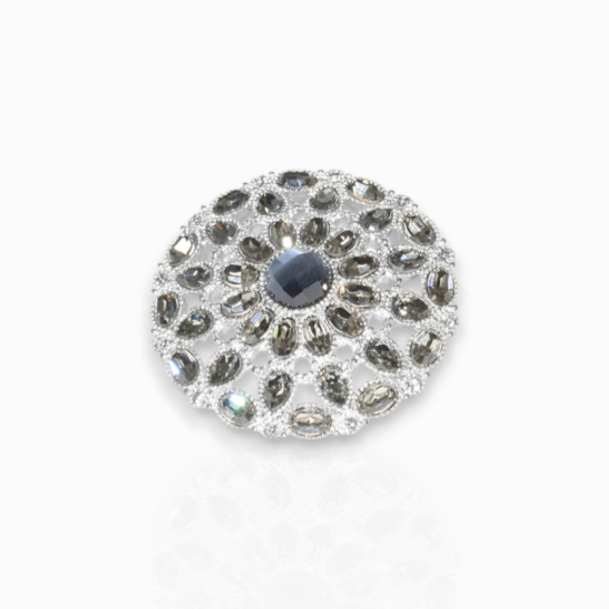 Crystal Button - Brooch on a white background.