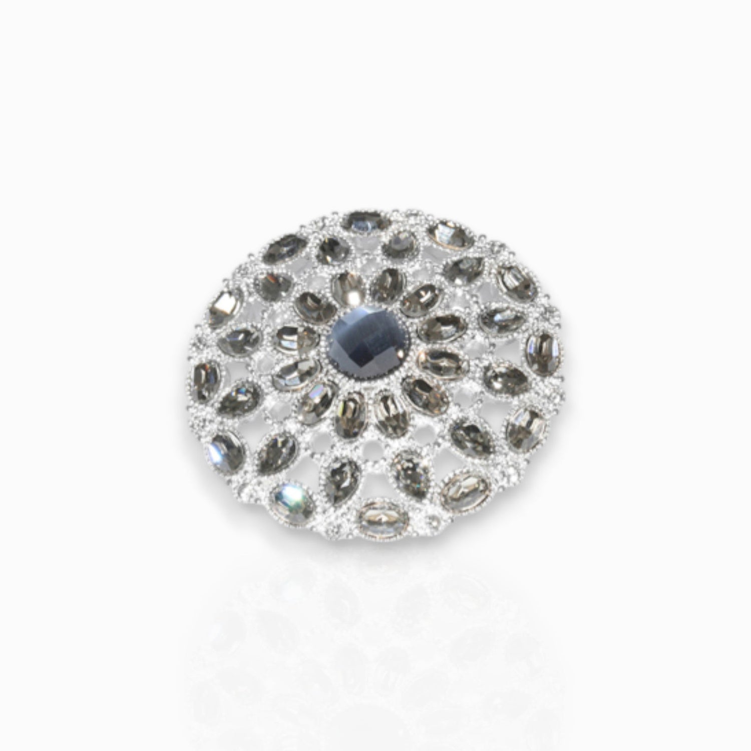 Crystal Button - Brooch on a white background.