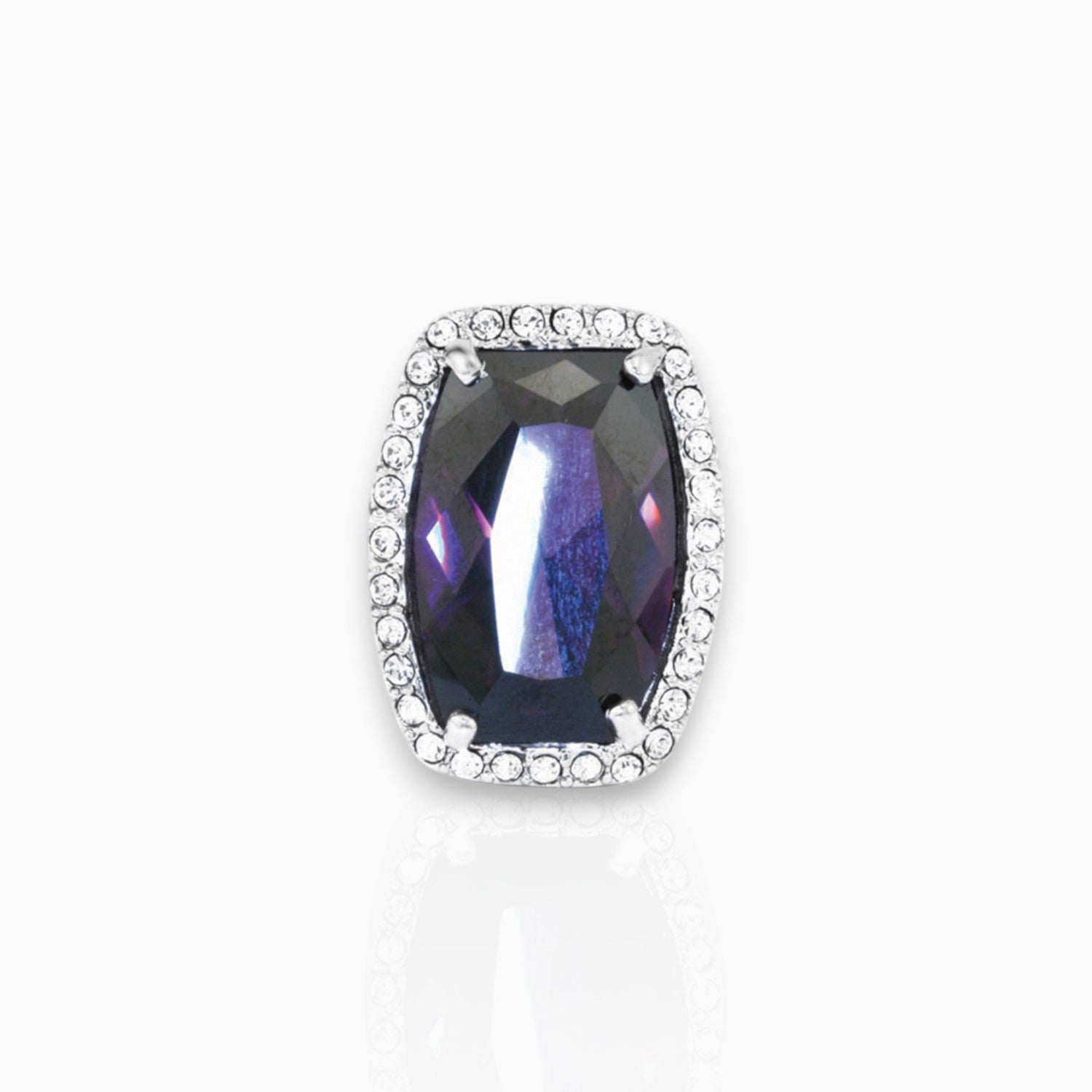Violet Crystal - Ring on a white background.