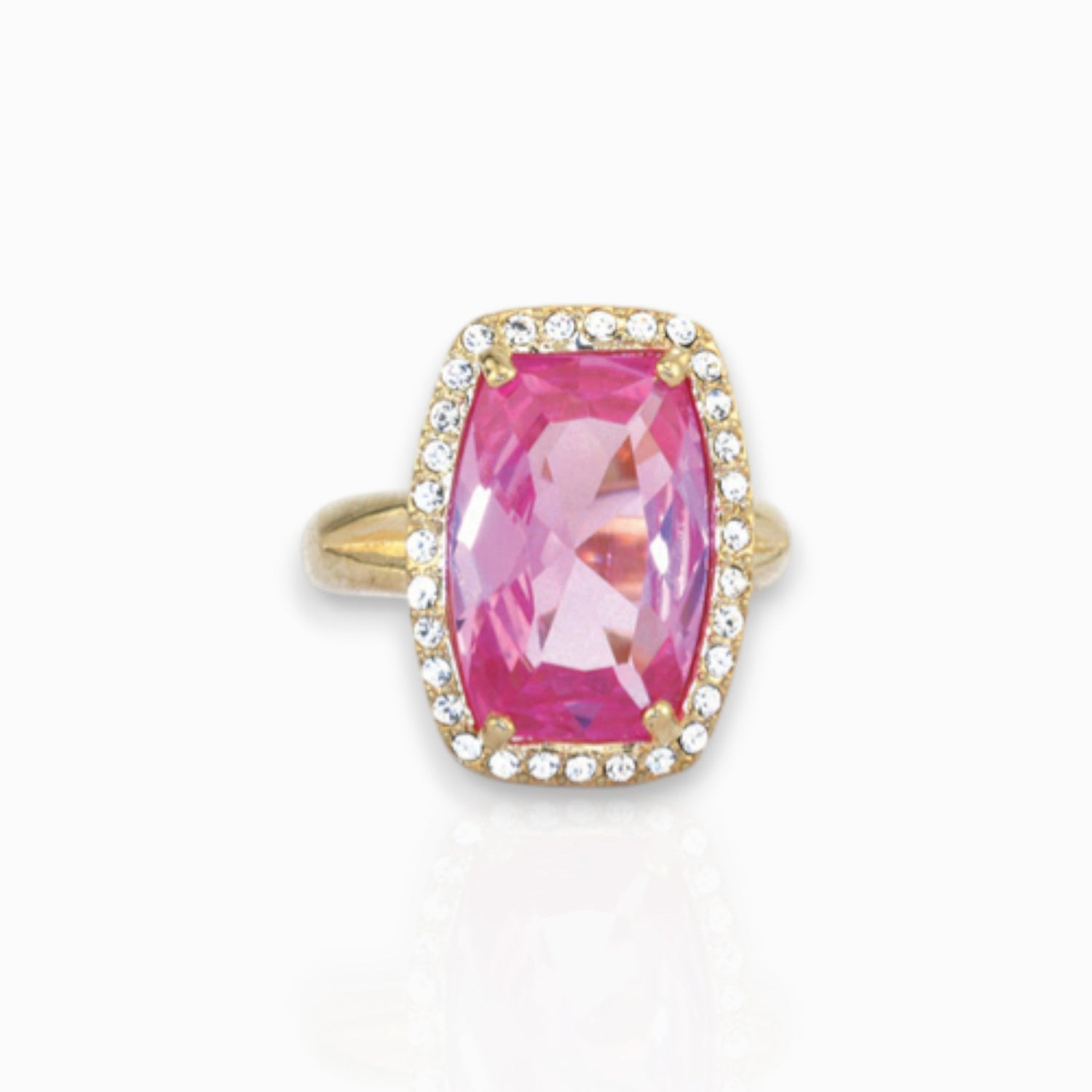 Rose Crystal - Ring on a white background.