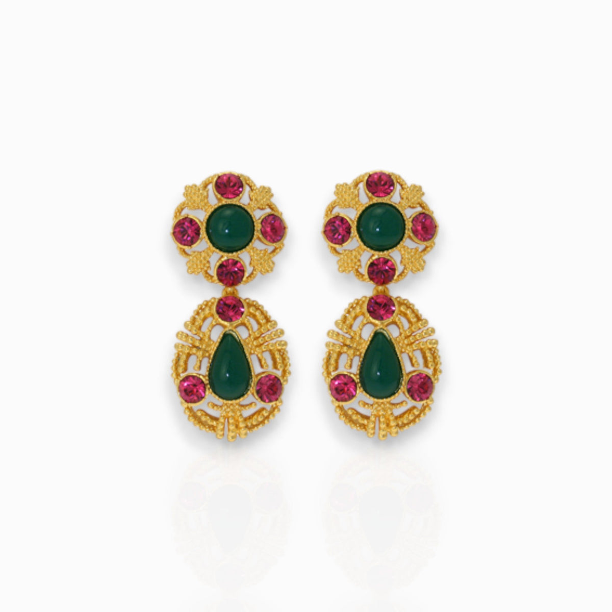 Duo-Drop - Earrings on a white background.