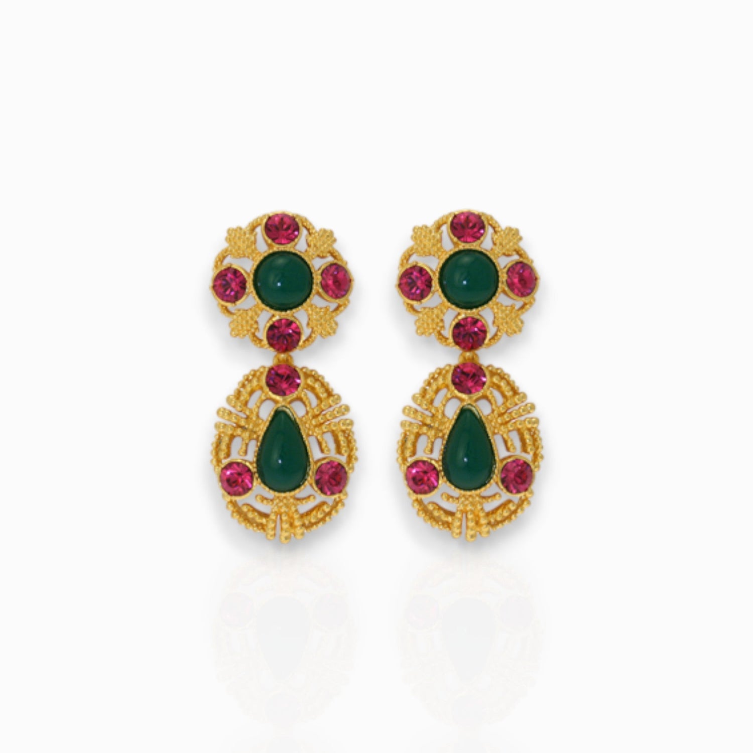 Duo-Drop - Earrings on a white background.