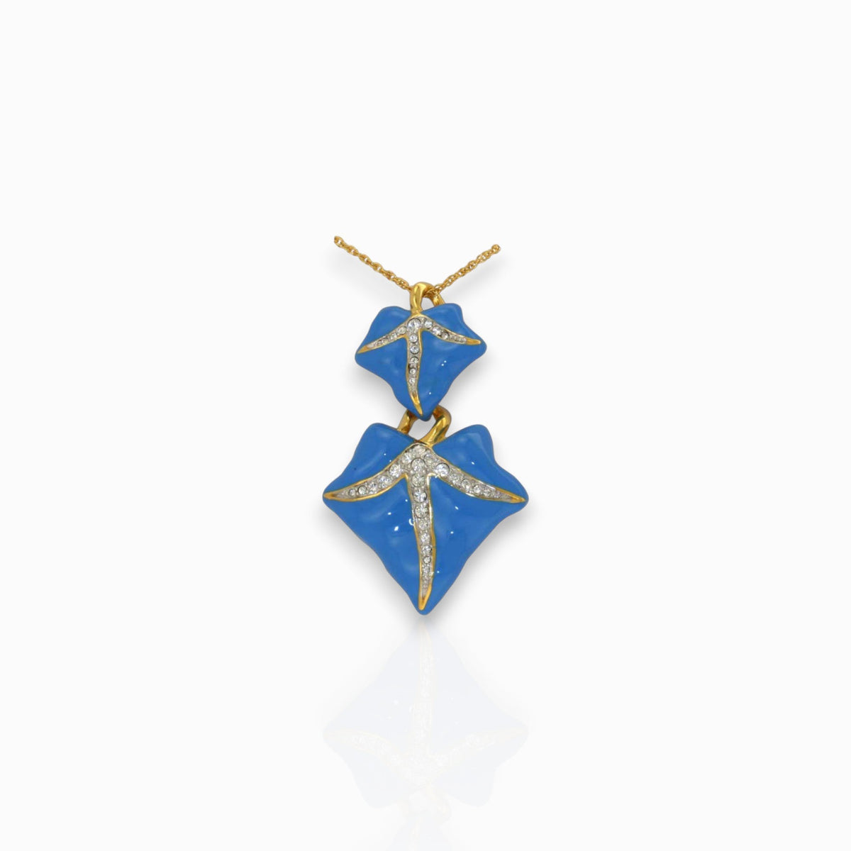 Blue Ivy Leaf - Pendant on a white background.