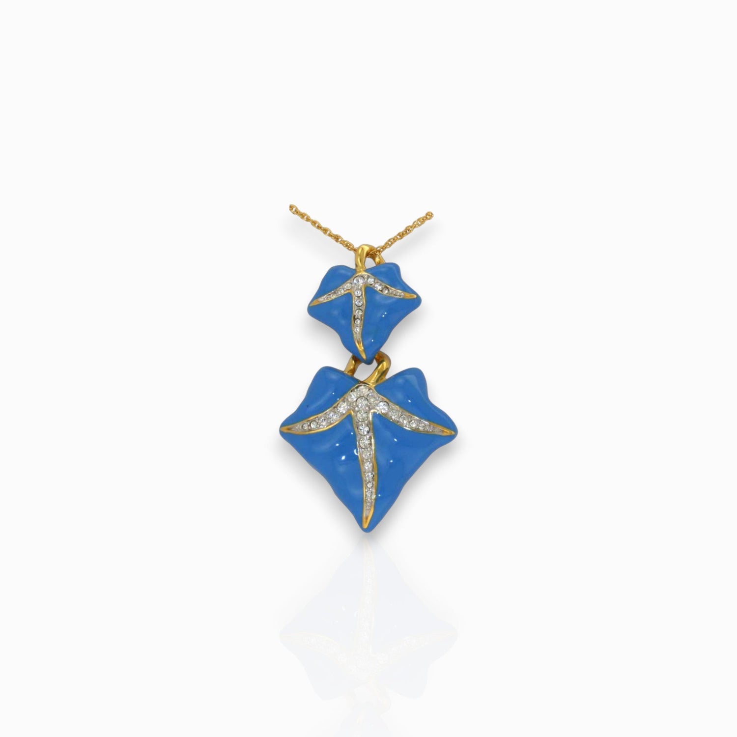 Blue Ivy Leaf - Pendant on a white background.