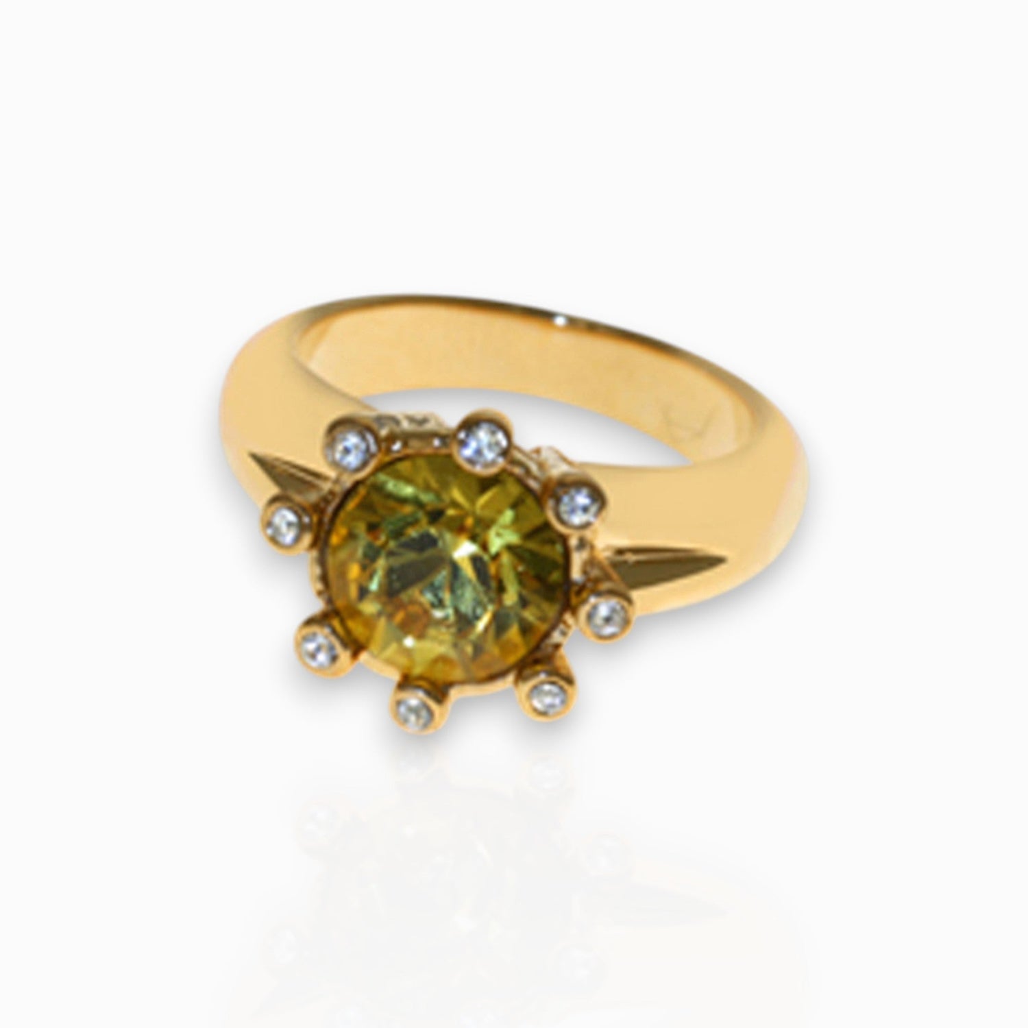 Citrine Eight-Star - Ring on a white background.