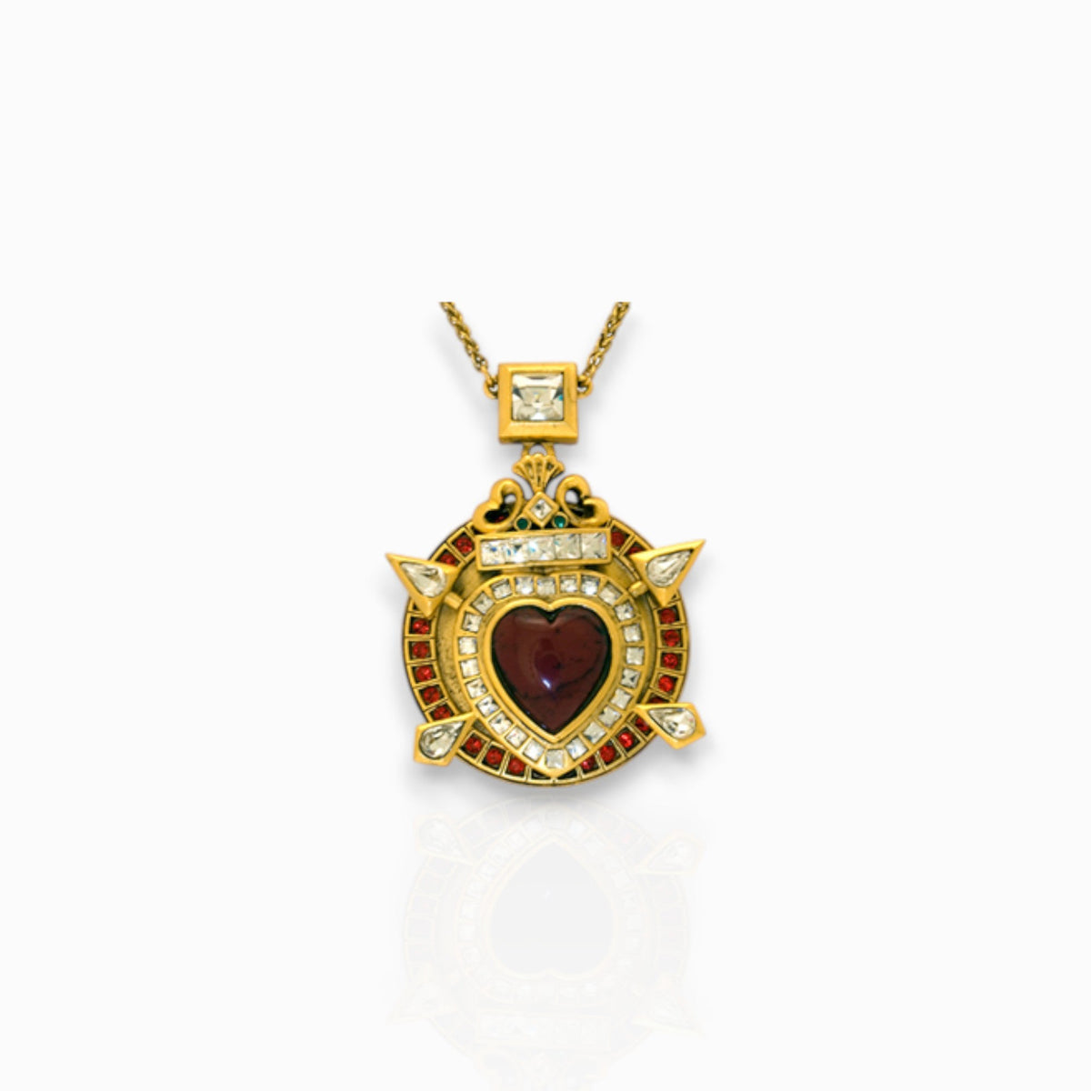 Heart and Arrows - Pendant on a white background.