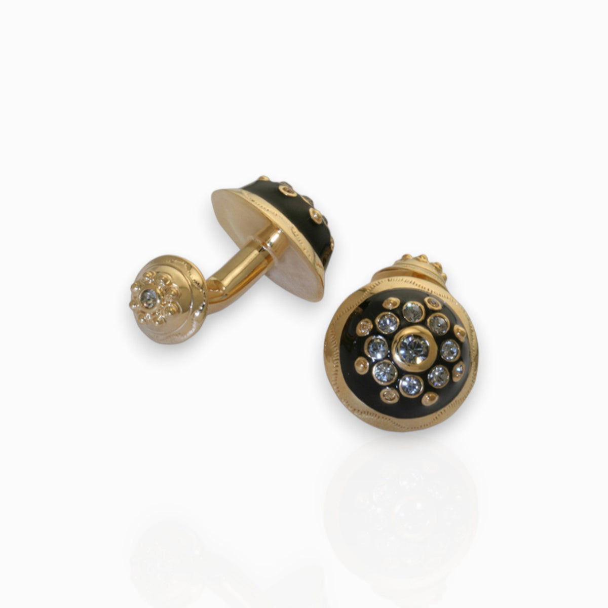 Ornamental-  Cufflinks on a white background.