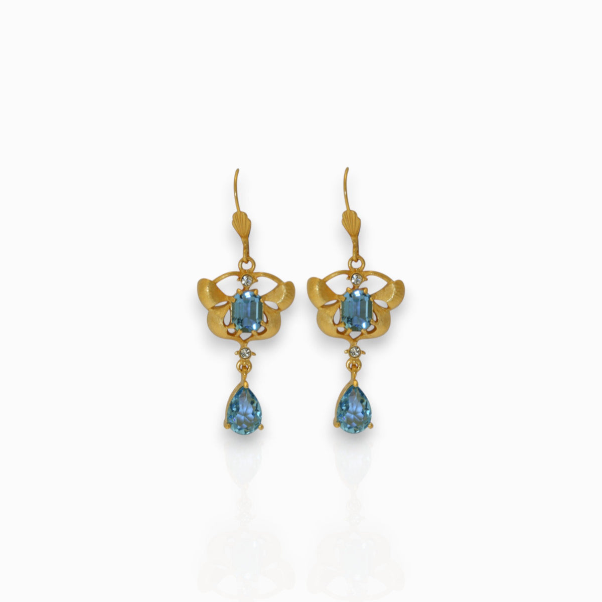 Orchid Delight Blue - Earrings on a white background.