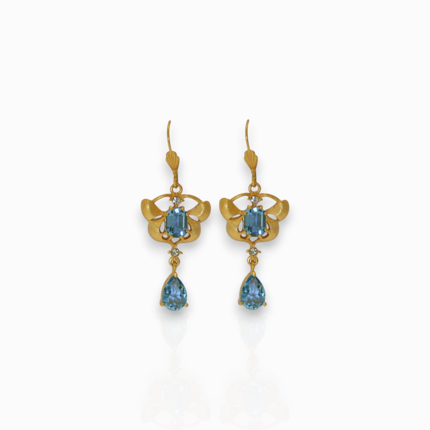 Orchid Delight Blue - Earrings on a white background.
