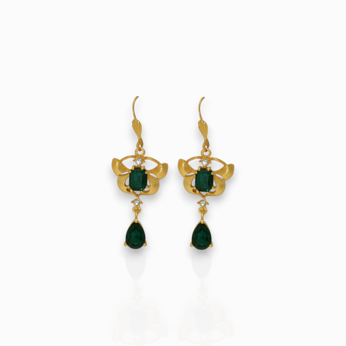 Orchid Delight Green - Earrings on a white background.